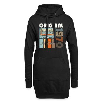 Novembre né en 1970 52e cadeau d'anniversaire - Sweat-shirt à capuche long Femme - noir - Devant
