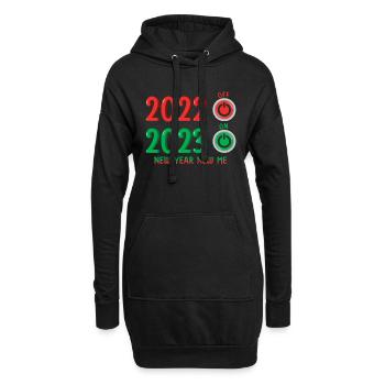 2022 Off 2023 On Happy New Year 2023 New Year - Hoodie-Kleid - Schwarz - Vorne