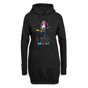 Rocker Licorne Guitare Métal Kid Musique Heavy Rock - Sweat-shirt à capuche long Femme - noir - Devant