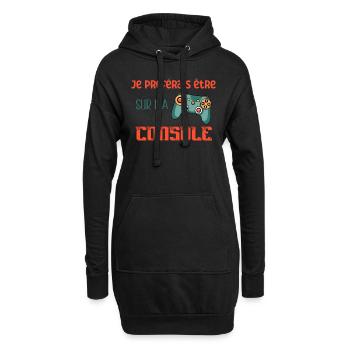Je Préférais Être Sur Ma Console Idée Cadeau Gamer - Sweat-shirt à capuche long Femme - noir - Devant