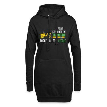 To Drive A Tractor Forced To School Farmer - Hoodie Dress - black - Front