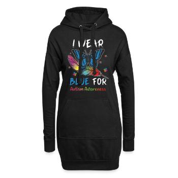 Puzzle coloré avril bleu pour la sensibilisation à l’autisme - Sweat-shirt à capuche long Femme - noir - Devant