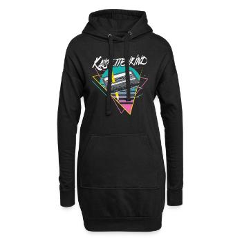 Kassettenkind 80er 90er Kassette Mixtape Lustig - Hoodie-Kleid - Schwarz - Vorne