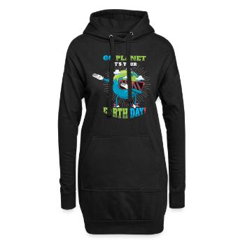 Save Nature Oceans Day Go Planet Es ist Earth Day - Hoodie-Kleid - Schwarz - Vorne