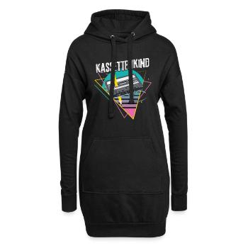 Kassettenkind 80er Jahre Musik Kassette Mixtape - Hoodie-Kleid - Schwarz - Vorne