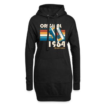 59 Birthday Man Woman Cassette Mai 1964 - Sweat-shirt à capuche long Femme - noir - Devant