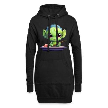 Côtelettes de sushi extraterrestres extraterrestres extraterrestres extraterrestres Japon - Sweat-shirt à capuche long Femme - noir - Devant