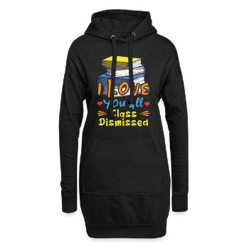 Buchen Glücklicher Sommertag der Schulklasse entlassen - Hoodie-Kleid - Schwarz - Vorne