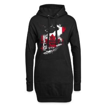 ELCH KANADA FLAGGE URLAUB - Hoodie-Kleid - Schwarz - Vorne
