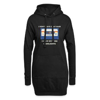 Retro -sarkastisches Alter Spruch - Hoodie-Kleid - Schwarz - Vorne