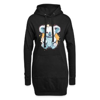 Mignon Anime Style Koala Kawaii - Sweat-shirt à capuche long Femme - noir - Devant