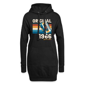 57. Geburtstag Kassette Dezember Jahrgang 1966 - Hoodie-Kleid - Schwarz - Vorne