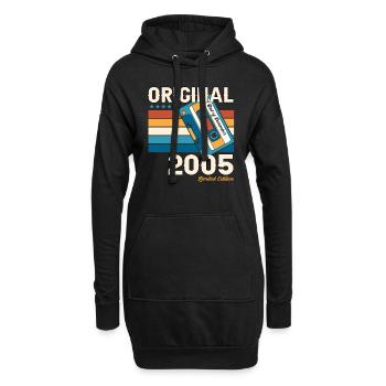 18. Geburtstag Kassette Dezember Jahrgang 2005 - Hoodie-Kleid - Schwarz - Vorne