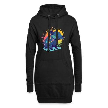 Süßer Anime -Stil Malayan Kawaii - Hoodie-Kleid - Schwarz - Vorne