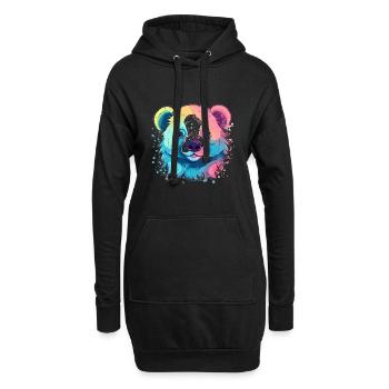 Mignon Anime Style paresseux ours Kawaii - Sweat-shirt à capuche long Femme - noir - Devant
