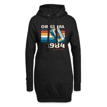 40e anniversaire Cassette janvier Vintage 1984 - Sweat-shirt à capuche long Femme - noir - Devant