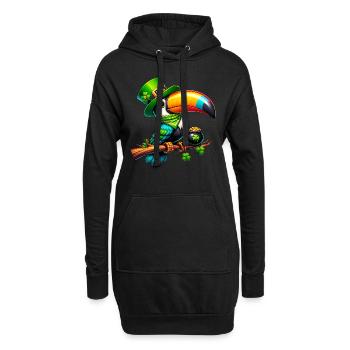 Chemise Toucan oiseau oiseau de paradis de la Saint-Patrick - Sweat-shirt à capuche long Femme - noir - Devant