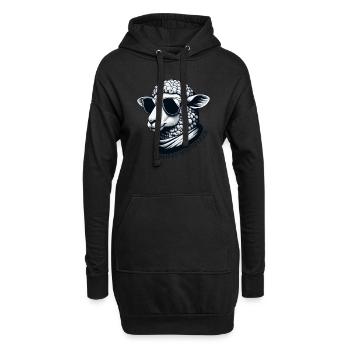 Schafsflüsterer Schaf - Hoodie-Kleid - Schwarz - Vorne