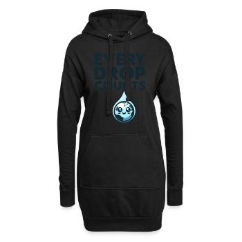 Chaque goutte compte Récolte d’eau de pluie - Sweat-shirt à capuche long Femme - noir - Devant