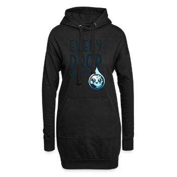 Chaque goutte compte Récolte d’eau de pluie - Sweat-shirt à capuche long Femme - noir - Devant