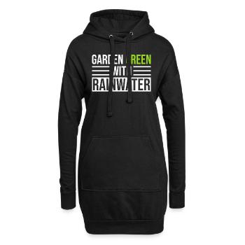 Verdure de jardin avec récupération d’eau de pluie - Sweat-shirt à capuche long Femme - noir - Devant
