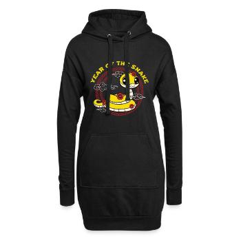 Jahr der Schlange Niedliches Kawaii Chinesisches Neujahr - Hoodie-Kleid - Schwarz - Vorne