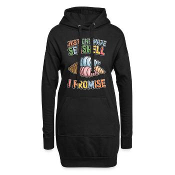 Coquillages de plage Coquillages Coquillages Cadeau de collection - Sweat-shirt à capuche long Femme - noir - Devant