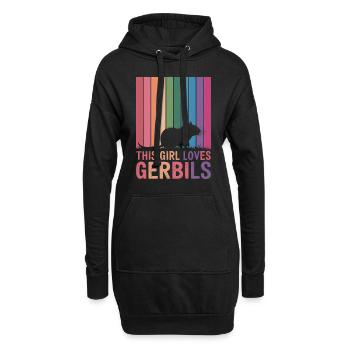 Gerbille disant rat de course fille cadeau de gerbille - Sweat-shirt à capuche long Femme - noir - Devant
