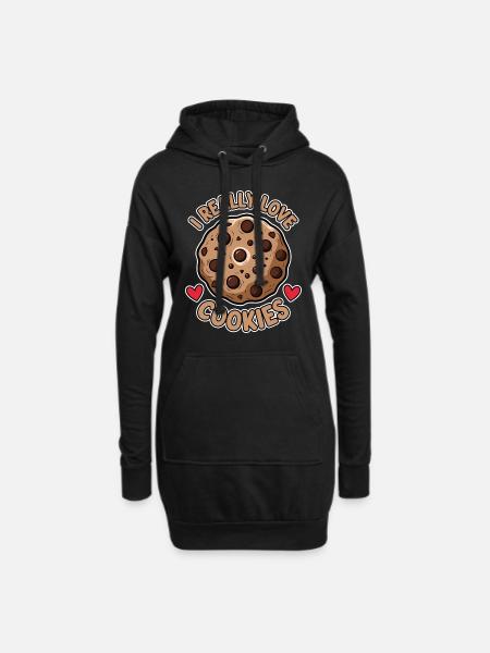 Cookies Spruch Schoko Kekse Lustig Cookie Geschenk - Hoodie-Kleid - Schwarz