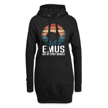 Emu Dire Australie Emus Drôle Cadeau D’émeu - Sweat-shirt à capuche long Femme - noir - Devant