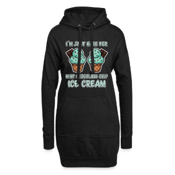 Crème glacée au chocolat et à la menthe disant cadeau de crème glacée à la menthe drôle - Sweat-shirt à capuche long Femme - noir - Devant