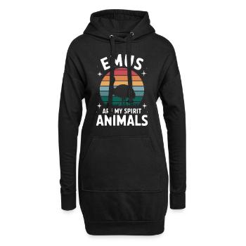 Emu Dire Australie Emus Drôle Cadeau D’émeu - Sweat-shirt à capuche long Femme - noir - Devant