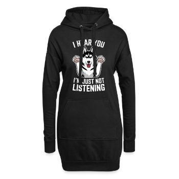 Siberian Husky Spruch Siberian Huskies Geschenk - Hoodie-Kleid - Schwarz - Vorne