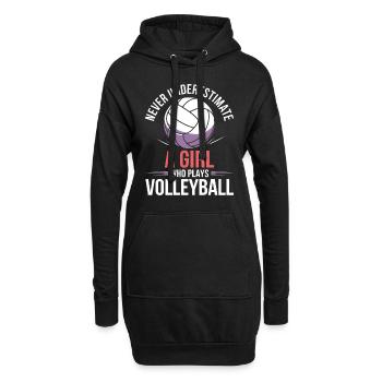 Volleyball Spruch Lustiges Volleyball Geschenk - Hoodie-Kleid - Schwarz - Vorne