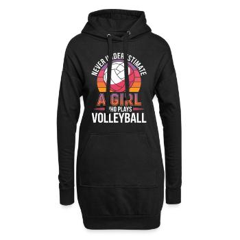 Volleyball Spruch Lustiges Volleyball Geschenk - Hoodie-Kleid - Schwarz - Vorne