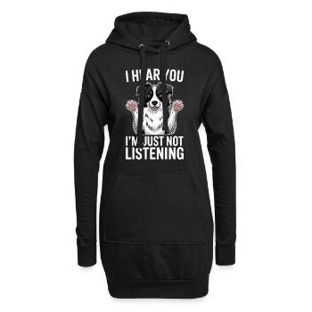 Border Collie disant drôle Border Collie cadeau - Sweat-shirt à capuche long Femme - noir - Devant