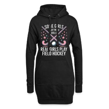 Feldhockey Spruch Sport Lustig Feldhockey Geschenk - Hoodie-Kleid - Schwarz - Vorne