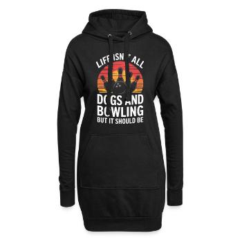 Bowling Spruch Hunde Lustiges Bowling Geschenk - Hoodie-Kleid - Schwarz - Vorne