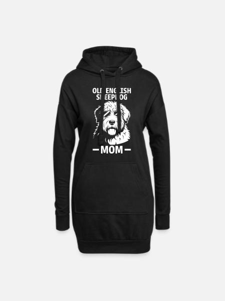 Old English Sheepdog Saying Joke Sheepdog Gift - Hoodie Dress - black