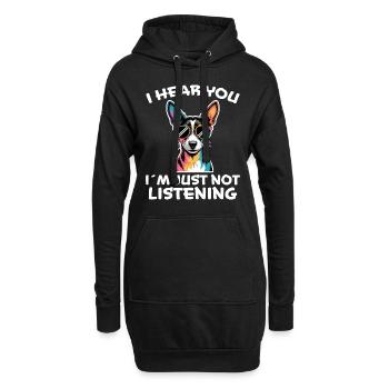 Rat Terrier Spruch Lustiges Rat Terrier Geschenk - Hoodie-Kleid - Schwarz - Vorne