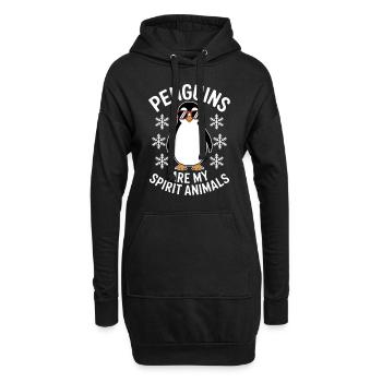 Pinguin Spruch Lustige Pinguine Geschenk - Hoodie-Kleid - Schwarz - Vorne