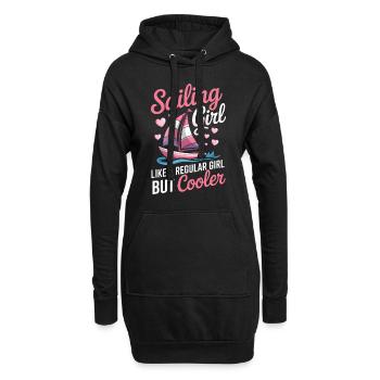 Segeln Spruch Mädchen Segler Segeln Geschenk - Hoodie-Kleid - Schwarz - Vorne