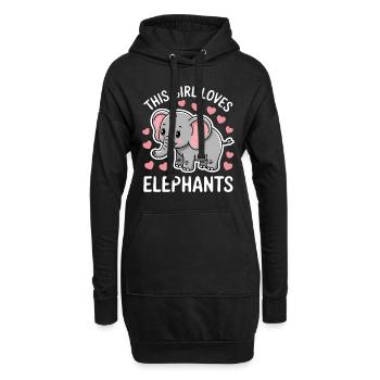 Elefanten Spruch Afrika Lustige Elefanten Geschenk - Hoodie-Kleid - Schwarz - Vorne