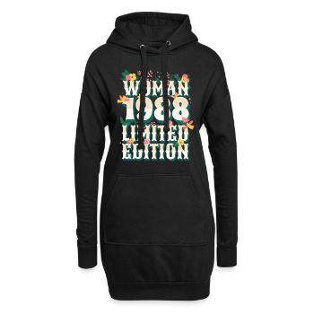 Geburtstagsfrau Jahrgang 1988 Frau 35 Jahre - Hoodie-Kleid - Schwarz - Vorne