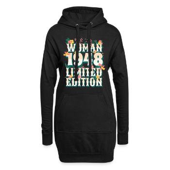 Birthday Woman born in 1948 Woman 75 years - Hoodie Dress - black - Front