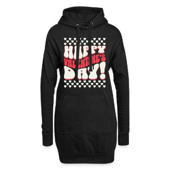 Retro St Valentin Couple Joyeuse Saint Valentin - Sweat-shirt à capuche long Femme - noir - Devant
