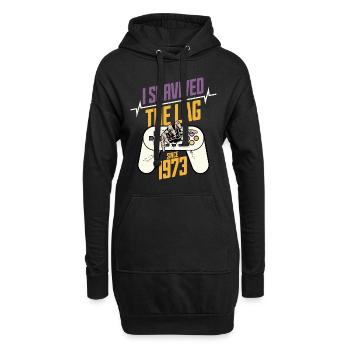 Geek geboren 1973 Geburtstag Gamer 50 Jahre - Hoodie-Kleid - Schwarz - Vorne