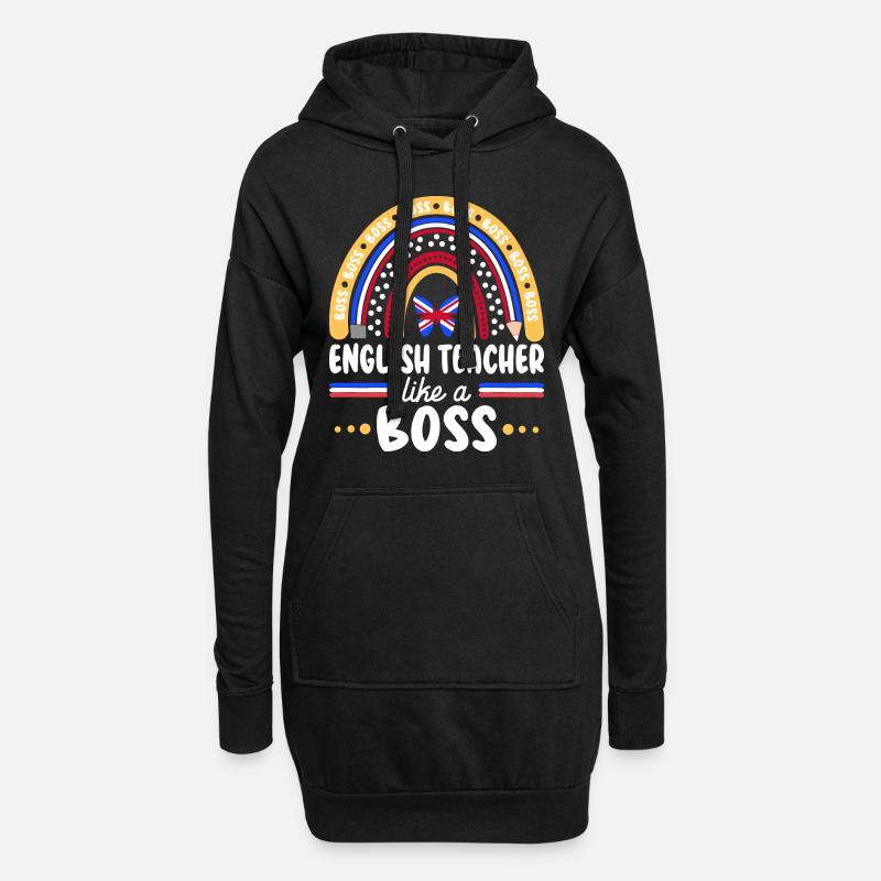 Humor Englischlehrer als Cheflehrer - Hoodie-Kleid - Schwarz
