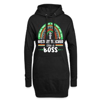 Humor-Geschichtslehrer als Cheflehrer - Hoodie-Kleid - Schwarz - Vorne