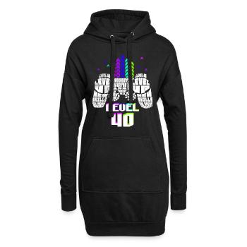 Geek Niveau 40 Anniversaire Gamer 40 Ans - Sweat-shirt à capuche long Femme - noir - Devant